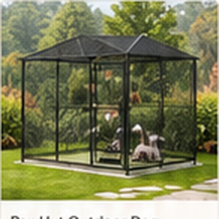 PawHut Outdoor Dog Kennel with Roof, 8 ft x 4 ft x 6 ft